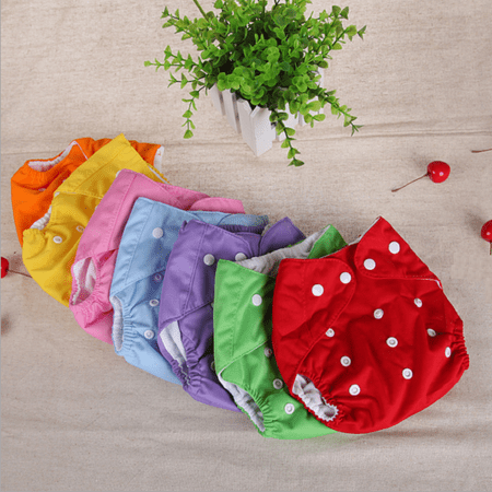 - 3Pack One size Cloth Diaper double hip snaps 6pcs Pack Fitted Pocket Washable