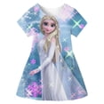 thumbnail image 3 of Disney-vestidos de princesa Elsa para niña, ropa infantil con estampado de dibujos animados, moda de verano para bebé, vestido de Elsa de Frozen 2023 1-10 años, 3 of 4