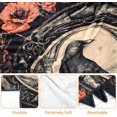 thumbnail image 3 of Halloween Goth Throw Blanket 50x60 Inch Gothic Crow Blankets Soft Lightweight Cozy Plush Blanket for Halloween Decor Gifts, 3 of 7