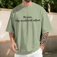 thumbnail image 3 of adaychics Be You The World Will Adjust Shirt Men Oversized Fashion Short Sleeve Cotton Summer Tees for Daily Wear, 3 of 5