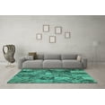 thumbnail image 3 of Ahgly Company Machine Washable Indoor Rectangle Abstract Turquoise Blue Contemporary Area Rugs, 6' x 9', 3 of 4