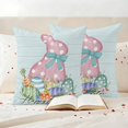 thumbnail image 3 of Happy Easter Pillow Covers 2 Pack Rabbit Colorful Eggs Floral Spring Wood Grain Pillowcase Waterproof Outdoor Throw Pillow Cover for Patio Garden Square Cushion 20”x20”, 3 of 9