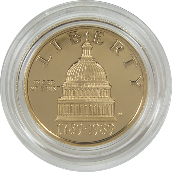 Congress Bicentennial Commemorative 1989 W Choice Proof Gold $5 Coin