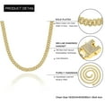 thumbnail image 4 of FEEL STYLE Cuban Link Chain Gold Bling Miami Cuban Necklace Diamond Chain for Men Women Iced-Out Hip Hop Jewelry(Gold,24), 4 of 7