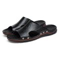 thumbnail image 4 of BONIXOOM Sandals Men Clearance Buckle None V-Day Casual Summer Men Shoes Black Size 10, 4 of 6