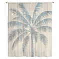 thumbnail image 2 of Summer Palm Trees Sheer Curtains 54 Inches Long, Tropical Plants Vintage Wood Grain Light Filering Curtains, Breathable Simi Curtain Privacy Drapes for Kitchen Bathroom Small Window Treatment, 2 of 9