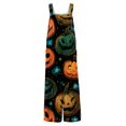 thumbnail image 6 of HAJWOH Halloween Pants Women Print Linen Cotton Jumpsuits Rompers Plus Size Loose Fit Jumpers Pants with Pockets(Multicolor,L), 6 of 6
