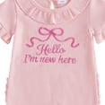 thumbnail image 4 of KPOPLK Baby Girl Romper Infant Fall Winter Clothes Ruffle Sweater Short Sleeve Bodysuit Jumpsuit and Headband for 0-18 Months Size 0-3 Months,Pink, 4 of 4