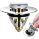 thumbnail image 1 of Stainless Steel Drain Plug Bullet Core Push No Spill Pop Up Sink Plug With Basket For Kitchen And Bathroom - Id 34mm - 38mm, 1 of 4