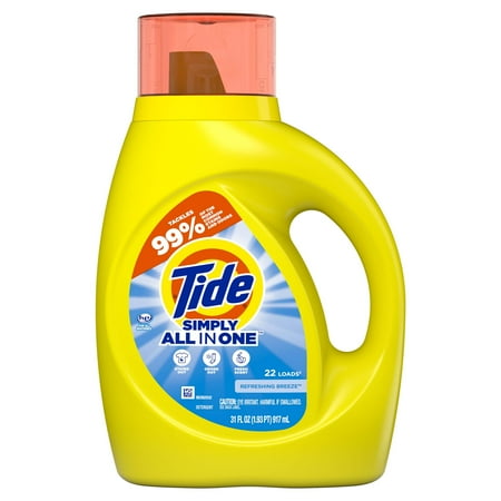 Tide Simply Refreshing Breeze, 22 Loads Liquid Laundry Detergent, 31 fl oz