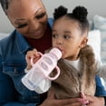 thumbnail image 3 of 8oz Milestones Narrow Sippy Bottle with Silicone Handles & Soft Spout - 2pk - 6m+ - Light Pink & Ecru, 3 of 5