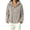 Gray, variant on Women Fuzzy Half Zip Hooded Long Sleeve Pullover Tops with Drawstring Hoodie,Warm Windproof Fall Winter Daily Casual Wear,Gray,L