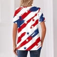 thumbnail image 5 of Women's Patriotic 250th Anniversary USA Shirt V-Neck Button American Flag Print Short Sleeve T-Shirts, 5 of 5