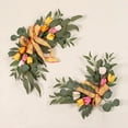 thumbnail image 1 of Arco de flores para boda, guirnalda de flores artificiales rústicas para dintel, hojas verdes, rosas, peonías, girasoles, corona para puerta, decoración del hogar, 1 of 6