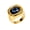 Dark Blue, variant on Women's Vintage Oval Gemstone Signet Ring Stainless Steel Gold Plated Wide Statement Band Cocktail Party Daily Wear Orange Size 7
