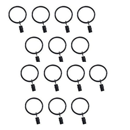Curtains Ideas 2 inch curtain rings with clips : Curtain Clips Rings, Curtain Rings Clips Black Set of 14 x 2 ...