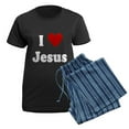 thumbnail image 5 of CafePress - I Love Jesus Women's Dark Pajamas - Women's Short Sleeve Print T-Shirt and Pants Dark Cotton Pajama Set, 5 of 7