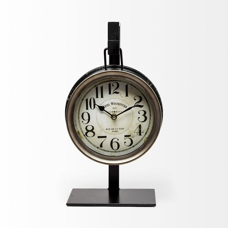 Metallic Brown Metal Hanging Desk Table Clock Metallic Brown Metal Hanging Desk Table Clock