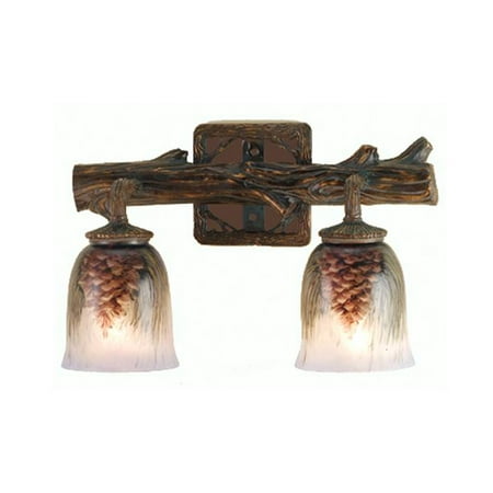 Pinecone 2 Light Sconce - Northwoods Pinecone 2 Light Hand Painted Wall Sconce