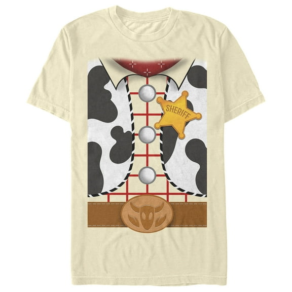 Men's Toy Story Sheriff Woody Costume Tee  Graphic Tee Cream Small