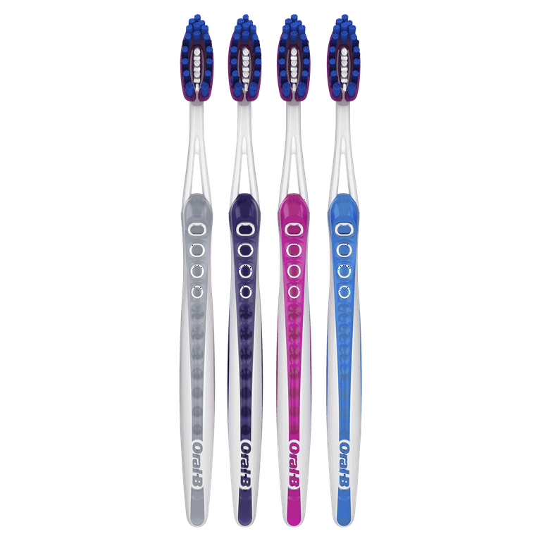 Oral-B Pro Whitening Toothbrush Medium 4 Pack for Adults and