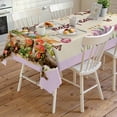 thumbnail image 4 of Happy Easter Rectangle Tablecloth, Bunny Eggs Spring Mushrooms Plants Rustic Purple Waterproof & StainResistant Tablecloth, Washable Oil-proof Table Cover for Dining/Party/Wedding/Buffet 54x108 In, 4 of 9