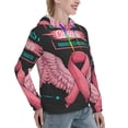 thumbnail image 6 of Wukai Ribbon With Angel Wings Print Womens Hoodies Fleece Sweatshirts Long Sleeve Sweaters Pullover Fall Outfits Winter Clothes-X-Large, 6 of 7