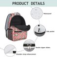 thumbnail image 4 of Baseballs and Stripes Red White Backpack for School, Cute School Bag with Adjustable Shoulder Straps and Padded Back, 15.3"x11"x6.7", 4 of 5