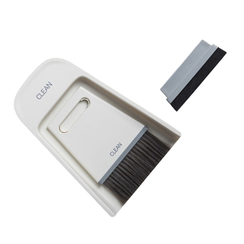 relayinert Mini Broom Dustpan Set Desktop Broom Dust Pan Tiny Dustpan Brush Set For Cleaning Table Countertop Keyboard Grey White