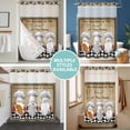 thumbnail image 5 of No Hook Shower Curtain with Snap in Liner, Chef Gnome Kitchen Cooking Black Buffalo Plaid Waterproof Bath Curtain with See Through Top Window, Cute Dwarf Retro Brown Back Shower Curtains 72x72in, 5 of 9