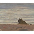 thumbnail image 2 of Richard Bergh 14x12 Black Ornate Wood Framed Double Matted Museum Art Print Titled: Gray Sea Arild (1902), 2 of 5