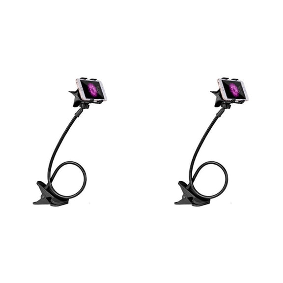 2PCS Gooseneck Cell Phone Holder Flexible for Desk Long Arm Mobile Phone Stand with Clip for Headboard & Bedside | Flexible Phone Stand Lazy Bracket Mount Clamp 75cm Home Decor