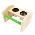 thumbnail image 2 of Comedero para Loros, Comedero para Pájaros de Acero Inoxidable, de Agua con Soporte, Jaula, Accesorios, Comedero de Comida de Madera para Pája Jinwen Alimentador, 2 of 8