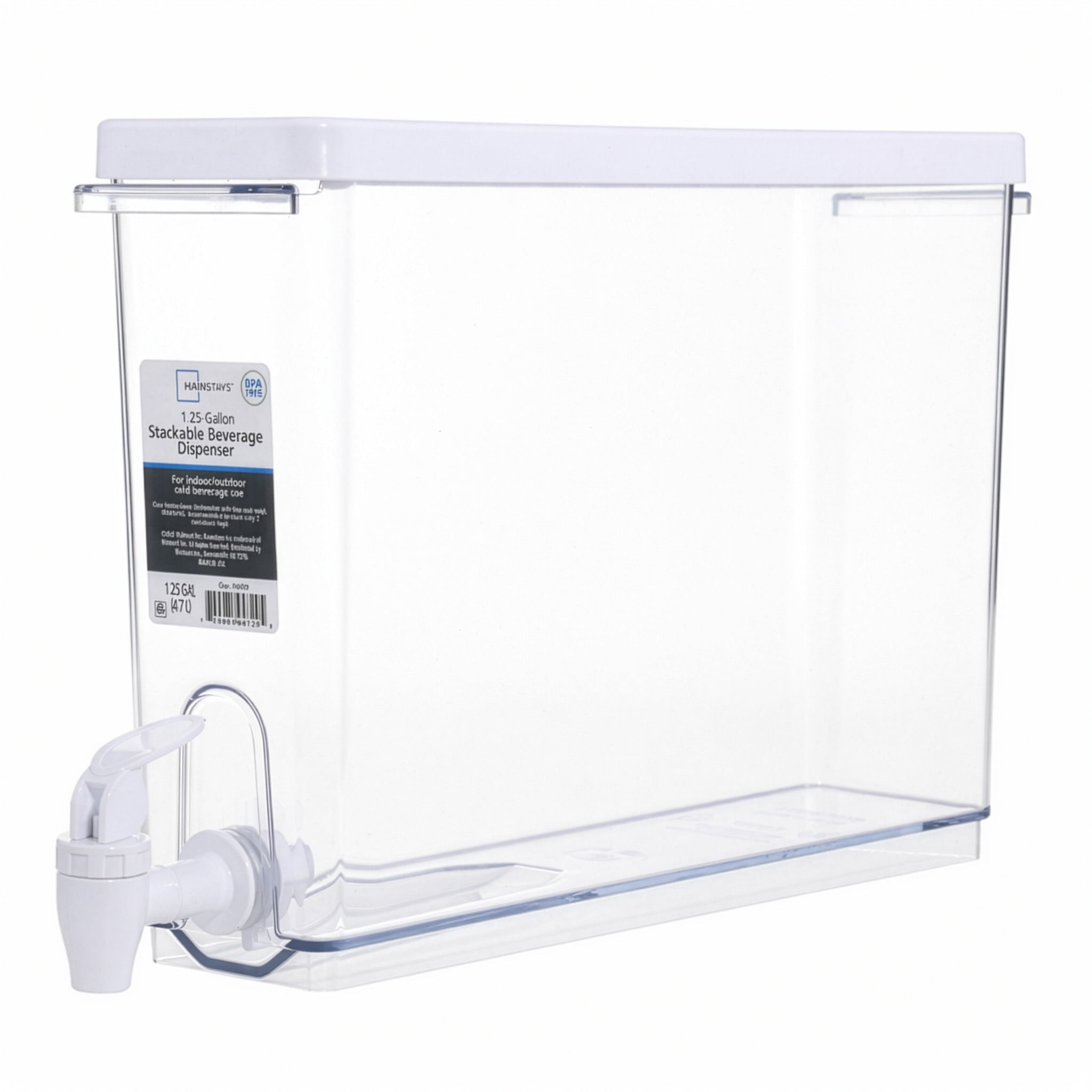(2 pack) Mainstays 1.25 gal Clear Drink Dispenser for Chilled Drinks and Refrigerator Storage