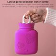 thumbnail image 4 of Jinsinto Mini Hot Water Bottle, Silicone Hot Water Bag for Kids, Suitable for Relieving Pain, Cramps, Back, Neck, Feet (Purple), 4 of 5