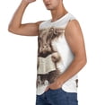 thumbnail image 3 of Fotbe Relaxed Cute Cow Reading Men's Camiseta sin Mangas Estampada para Hombres, Playera Casual para Gimnasio, Entrenamiento, Playa-Medium, 3 of 7