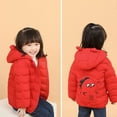 thumbnail image 2 of Eltusu Toddler Girls Puffer Jackets, Waterproof Windproof Warm Solid Color Winter Coat Red Size 4-5 T, 2 of 3