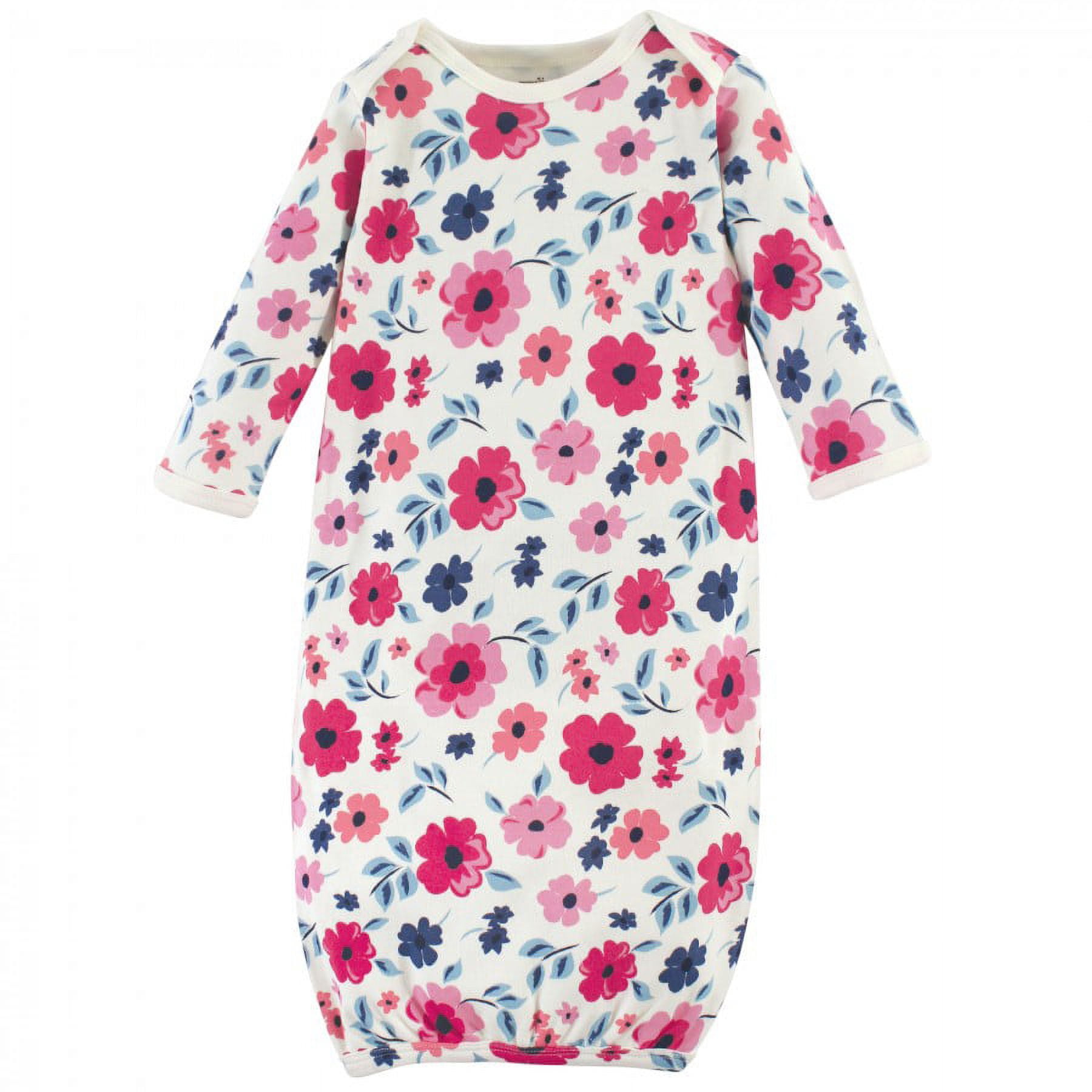 Touched by Nature Infant Girl Organic Cotton Gowns, Garden Floral, Preemie/Newborn