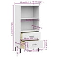 thumbnail image 4 of vidaXL Adult Standard Bookcase with 2 Drawers White 60x35x128.5 cm Solid Wood OSLO, 4 of 5