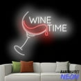 thumbnail image 2 of Handmadetneonsign Wine Time Neon Sign, Wine Glass Led Sign, Drink Bar Wall Art, Home Wall Decor 91095, 2 of 5