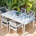 thumbnail image 2 of Blue Eucalyptus Leaves Table Cloths for 6 Foot Rectangle Tables, Watercolor Botanical Weeping Leaf Patio Waterproof Elastic Fitted Tablecloths, Washable Rectangular Table Cover for Camping, 2 of 8