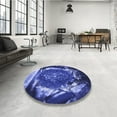 thumbnail image 4 of Ahgly Company Machine Washable Indoor Square Transitional Light Slate Blue Area Rugs, 3' Square, 4 of 7