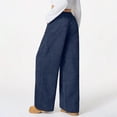 thumbnail image 4 of Women's Corduroy High-Waisted Wide-Leg Trousers - Comfortable and Loose Fit Navy Blue XXL, 4 of 4