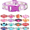 thumbnail image 1 of czcpp-Dog Collars for Puppy X-Small Small Medium Large Dogs - Unisex Cute Design Boys Girls Dog Pet Collar Soft Adjustable Bohemia Fancy Floral Dog Collars-Purple Floral-M, 1 of 4
