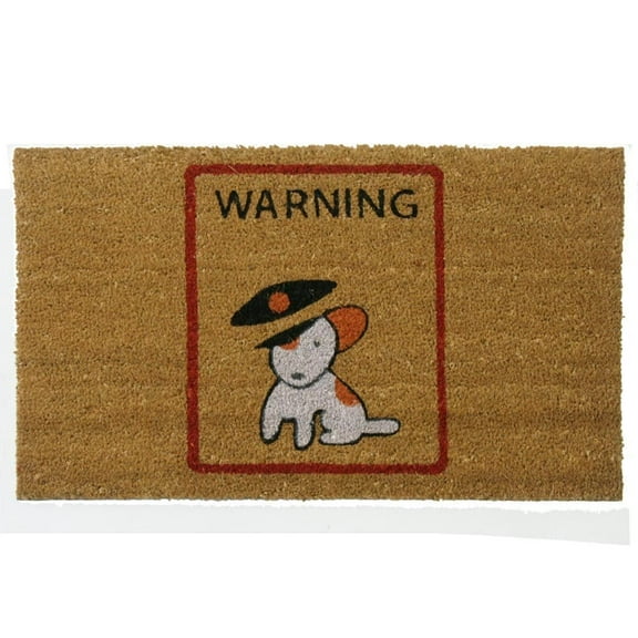 Rubber-Cal  "Warning, Vicious Puppy Inside!" Dog Doormats Outdoor Dog Mats, 18 x 30-Inch
