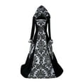 thumbnail image 3 of Renaissance Dress Women Hooded Medieval Gothic Dresses for Women Ball Gown Vintage Victorian Dresses Halloween Costume White M, 3 of 5