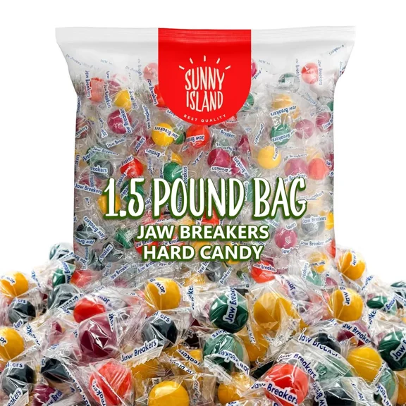 Jaw Breakers Individually Wrapped Fruit Flavored Hard Candy, 1.5 Pound Bag