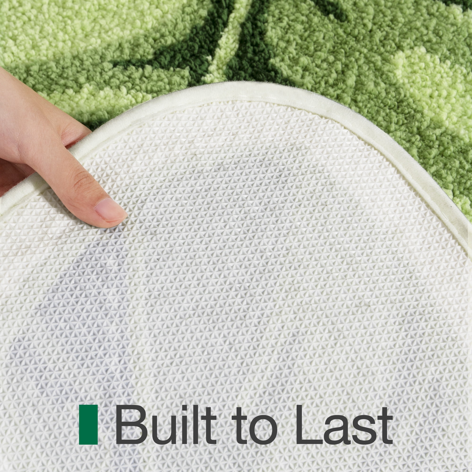 FRABE Cute Palm Leaf Bathroom Rugs, Soft Fluffy Plush, Non Slip Absorbent,Machine Washable, for Shower Floor, Bedroom, Kids Room, 24x48