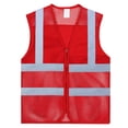 thumbnail image 1 of GOGO Unisex High Visibility Zipper Front Breathable Safety Vest, Mesh Volunteer Activity Vest-Red-M, 1 of 4