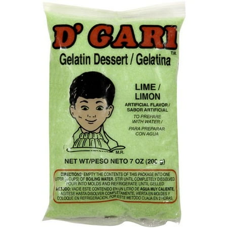 D'Gari Lime Gelatin Dessert, 7 oz